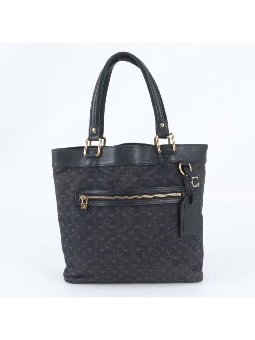 Louis Vuitton Monogram Mini Lucille GM Blue Leather Tote Bag Shoulder